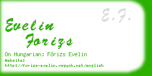 evelin forizs business card